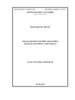 Một số giải pháp góp phần giảm nghèo tại huyện quế phong, tỉnh nghệ an 