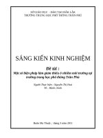 Sáng kiến kinh nghiệm đề tài Một số biện pháp giảm thiểu ô nhiễm môi trường tại trường THPT Trần Phú