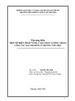 MỘT số BIỆN PHÁP NÂNG CAO CHẤT LƯỢNG TRONG CÔNG tác SAO NHI ĐỒNG ở TRƯỜNG TIỂU học 