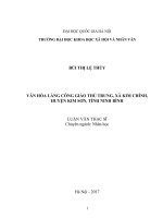 Văn hóa làng công giáo thủ trung, xã kim chính, huyện kim sơn, tỉnh ninh bình 