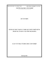 Dánh giá thực trạng và hiệu quả phát triển rừng thuộc dự án KFW 4 tại tỉnh thanh hóa 