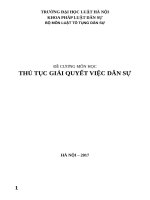 đề cương môn học thủ tục giải quyết việc  dân sự 2TC 