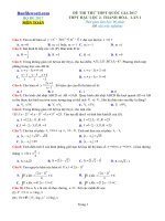 Đề thi thử THPT 2017 môn Toán trường THPT Hậu Lộc 2 Thanh Hóa Lần 1 File word Có lời giải chi tiết