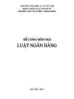 đề cương môn học luật ngân hàng 