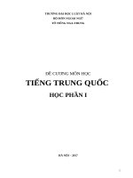 đề cương môn học tiếng trung quốc (học phần i) 4TC 