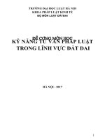 Đề cương môn kỹ năng tư vấn pháp luật trong lĩnh vực đất đai 