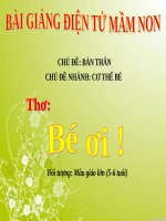 Bài giảng điện tử mầm non đề tài Thơ bé ơi (lớp Lá)