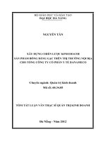 Xây dựng chiến lược kinh doanh sản phẩm bông băng gạc trên thị trường nội địa cho tổng công ty cổ phần y tế danameco (tt) 