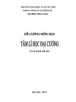 Đề cương môn tâm lí học đại cương   3TC 