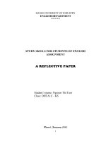 Kỹ năng học tiếng anh  tiểu luận môn kỹ năng học tiếng Anh
