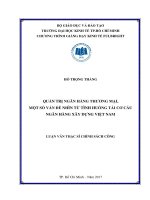 Quản trị ngân hàng thương mại, một số vấn đề nhìn từ tình huống tái cơ cấu ngân hàng xây dựng việt nam