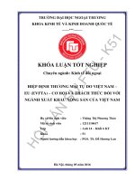 HIỆP ĐỊNH THƢƠNG MẠI TỰ DO VIỆT NAM – EU (EVFTA) – CƠ HỘI VÀ THÁCH THỨC ĐỐI VỚI NGÀNH XUẤT KHẨU NÔNG SẢN CỦA VIỆT NAM