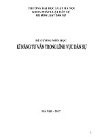 đề cương môn học kĩ năng tư vấn pháp luật trong lĩnh vực dân sự 2TC 