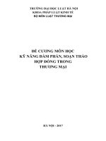 đề cương môn học kỹ năng đàm phán, soạn thảo hợp đồng trong  thương mại 