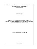 Nghiên cứu ảnh hưởng của một số yếu tố chế độ cắt đến chi phí năng lượng riêng và sai số gia công trên máy khoan 2m55 