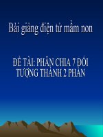 Bài giảng điện tử mầm non đề tài Chia 7 đối tượng thành 2 phần (lớp Lá)