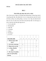 Phân tích một số tính cách cá nhân và lựa chọn tính cách của mình