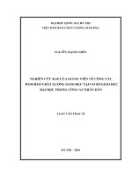 Nghiên cứu KAP của giảng viên về công tác đảm bảo chất lượng giáo dục tại cơ sở giáo dục đại học trong công an nhân dân (tt) 