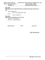 Đề kiểm tra học kì 1 môn âm nhạc 6 