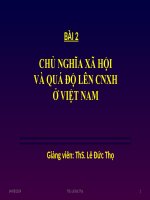 BÀI GIẢNG CHÍNH TRỊ TRUNG CẤP NGHỀ  CHỦ NGHĨA XÃ HỘI VÀ QUÁ ĐỘ LÊN CHỦ NGHĨA XÃ HỘI Ở VIỆT NAM