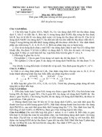 Đề và đáp án thi HSG Lớp 9 môn Hoá năm học 2015-20116