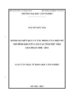 Đánh giá kết quả và tác động của một số mô hình khuyến lâm tại tỉnh phú thọ giai đoạn 2006   2011  luận văn thạc sỹ khoa học lâm nghiệp 