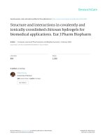 Structure and interactions in covalently and ionically crosslinked chitosan hydrogels for biomedical applications 