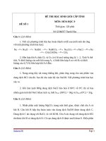 Đề và đáp án thi HSG Lớp 9 môn Hoá