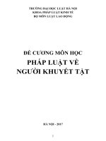 đề cương môn học pháp luật về người khuyết tật 2TC 