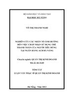 Nghiên cứu các nhân tố ảnh hưởng đến việc chấp nhận sử dụng thẻ thanh toán của người tiêu dùng tại ngân hàng ACB đà nẵng (tt) 