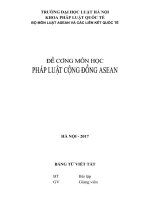 Đề cương môn pháp luật cộng đồng ASEAN   3TC 
