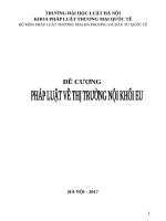 đề cương môn pháp luật về thị trường nội khối eu 