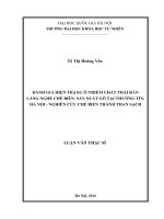 Đánh giá hiện trạng ô nhiễm chất thải rắn làng nghề chế biến, sản xuất gỗ tại thường tín, hà nội – nghiên cứu chế biến thành than sạch 