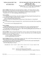 Đề và đáp án thi HSG Lớp 9 môn Hoá ĐỨC THỌ HÓA 9 2016-2017