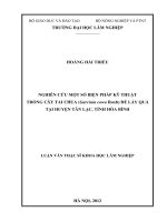 Nghiên cứu một số biện pháp kỹ thuật trồng cây tai chua (garcinia cowa roxb) để lấy quả tại huyện tân lạc, tỉnh hòa bình 