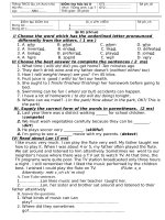 đề kiểm tra học kì 2 môn tiếng anh lớp 7 