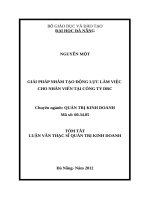 Giải pháp nhằm tạo động lực làm việc cho nhân viên tại công ty DRC (tt) 