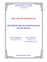 Phát triển kĩ năng giải toán hình học cho học sinh tiểu học 