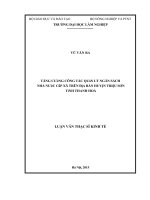 Tăng cường công tác quản lý ngân sách nhà nước cấp xã trên địa bàn huyện triệu sơn tỉnh thanh hóa 