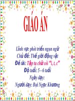 Giáo án điện tử Mẫu giáo Tập tô chữ cái I T C