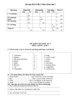 Đề kiểm tra học kì i môn tiếng anh 7 