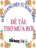 Bài giảng điện tử mầm non đề tài Thơ Mưa rơi (lớp Lá)