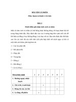 Bài tập tính cách cá nhân và các hành vi cư xử