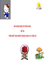 Bài giảng điện tử mầm non đề tài Thêm bớt tạo nhóm trong phạm vi 5 (lớp Lá)