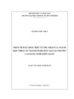 Phân tích sự khác biệt về thu nhập của người học theo các ngành nghề đào tạo tại trường cao đẳng nghề kiên giang 