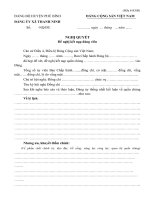 Mẫu 8-KNĐ NGHỊ QUYẾT ĐỀ NGHỊ KẾT NẠP ĐẢNG VIÊN (ĐẢNG BỘ)