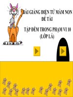 Bài giảng điện tử mầm non đề tài Tập đếm trong phạm vi 10 (lớp Lá)