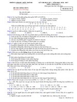 De thi sinh hoc 9 HKI nam 20162017 