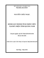 Đánh giá thành tích nhân viên tại bưu điện tỉnh quảng nam (tt) 
