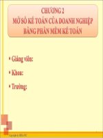 Chuong2 Mở sổ kế toán đơn vị HCSN